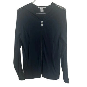 CAbi Navy Blue Full Zip Hoodie Activewear Jacket Sweatshirt Medium